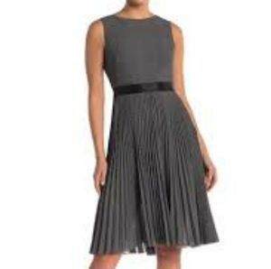 Max Studio black and white pleated midi dress